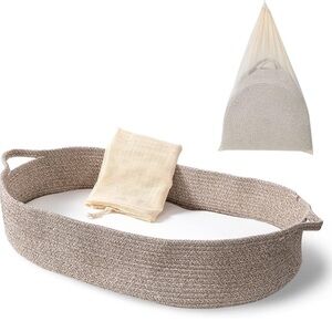 Beautiful Baby Changing Moses Basket and Mattress in Coffee Color